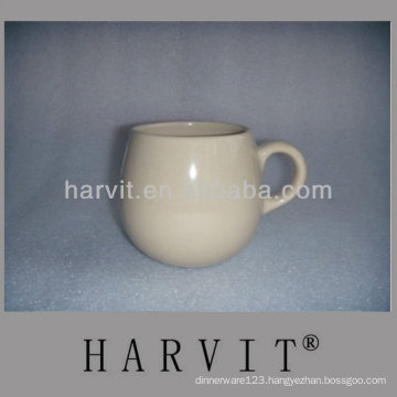 Dual Mould Camber Shape Cream Colored Porcelain Stoneware Coffee Mug